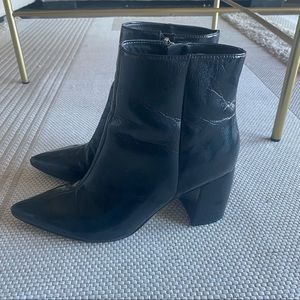 Marc Fisher Black Patent Booties, US 9.5